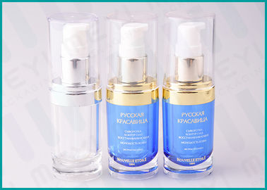 20 ML Oval Shape PMMA Acrylic Lotion Pump Bottle For Cosmetic Essence