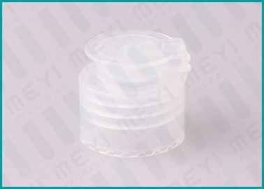 Transparent 24mm Flip Top Cap / Plastic Bottle Closures For Face Care Products