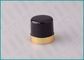 Black 24/415 PP Plastic Bottle Screw Caps Glossy Finish With Gold Line