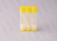 Yellow 0.15 OZ PP Cute Round Empty Chapstick Tubes Small Size For Daily Use