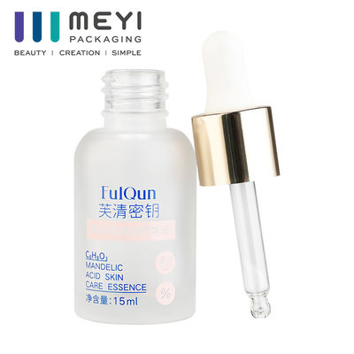 Screen Printed Glass Oil Dropper Bottle 15ml Flat Shoulder Cosmetic