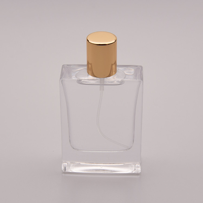 50ml Flat Glass Perfume Bottle With Small Gold Cap